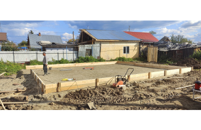 Строительство дома из газобетона ул. Правобережная дом №16, начало строительства октябрь 2023 г., конец январь 2024 г.