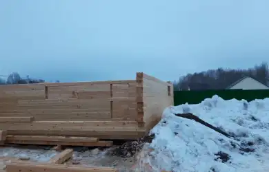 Строительство бани 8x8 из профилированного бруса 150x180 в Зоркольцево