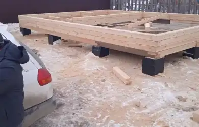 Строительство бани 6x6 из профилированного бруса 150x150 Заварзино