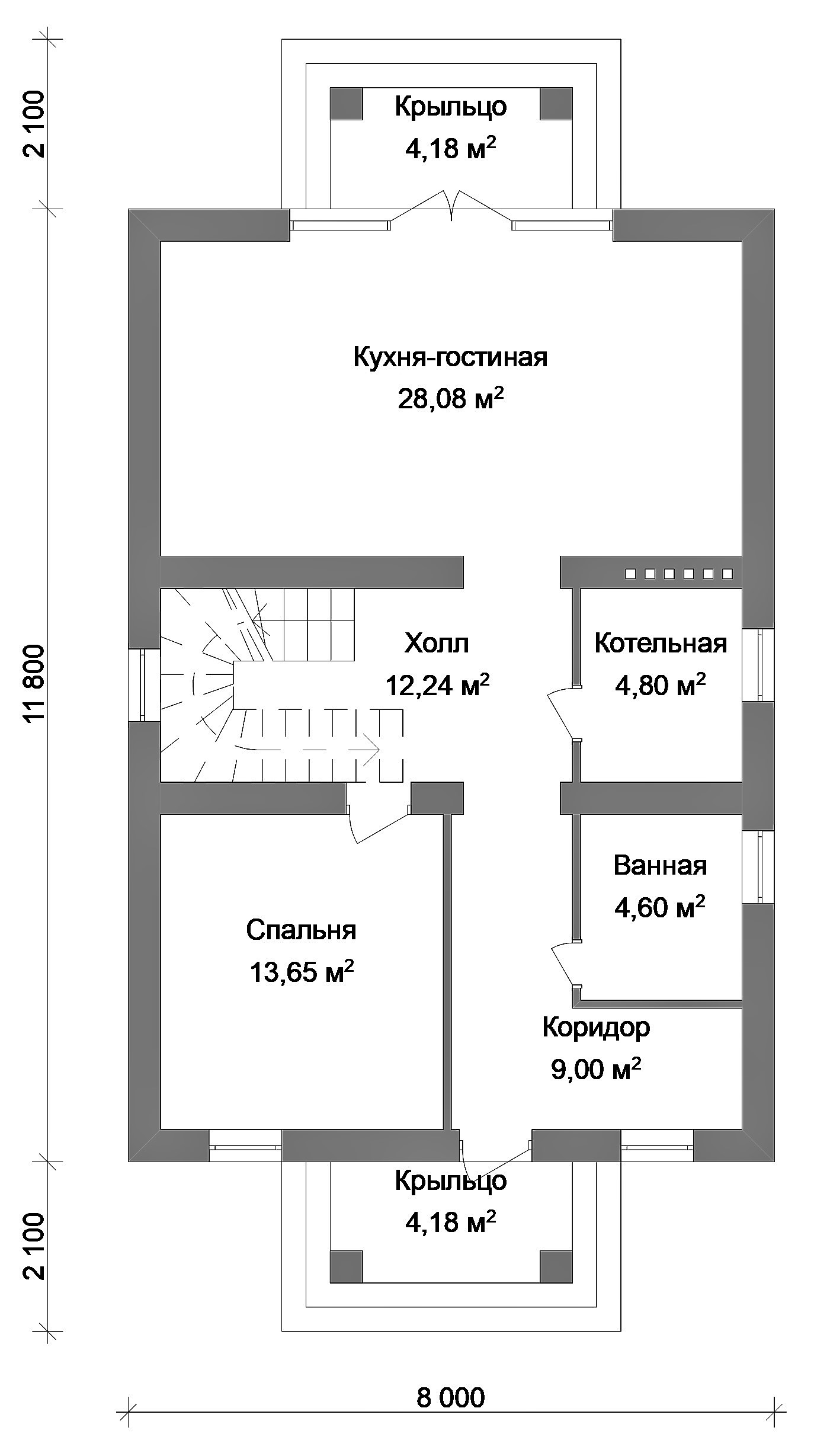 Дом 4 комнаты 2 этажа